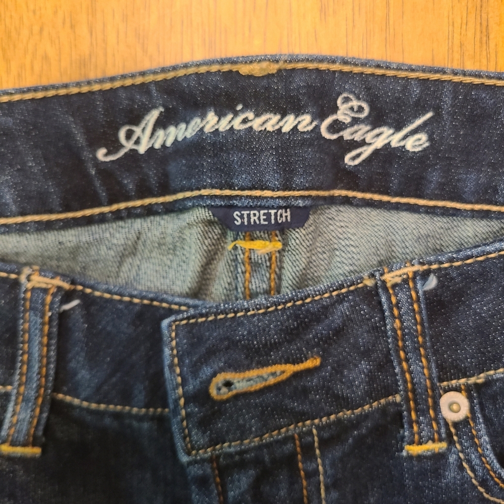 American Eagle Outfitters Favorite Boyfriend Jeans Womens 8 Blue Stretch Denim - Picture 5 of 12